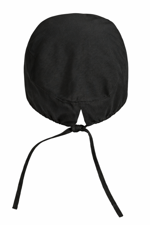 Czepek medyczny chirurgiczny wiązany na gumkach unisex czarny z góry.png