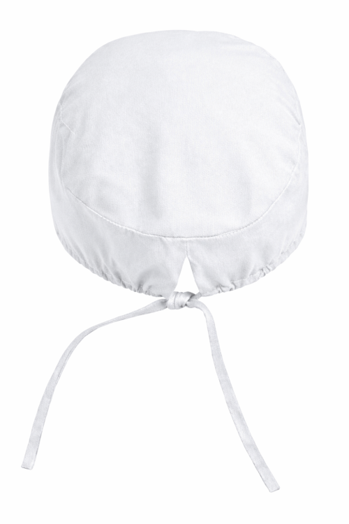 Czepek medyczny chirurgiczny wiązany na gumkach unisex biały z góry.png