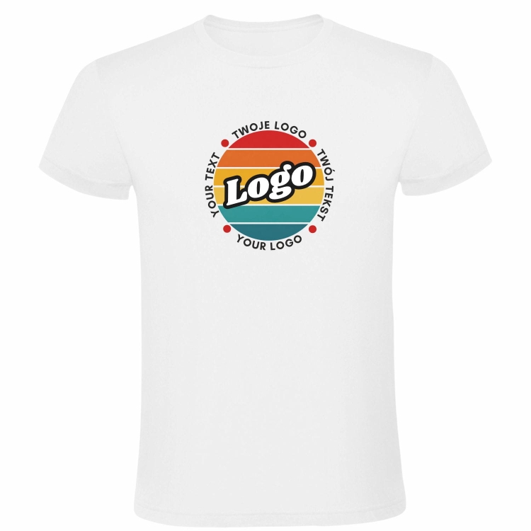 T-shirt koszulka biała personalizowana Twój własny nadruk logo kreator online przód.jpg