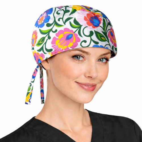 Czepek medyczny w kolorowe bajkowe wzory dla medyków W9.png