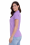 Koszulka polo damska lawendowa krótki rekaw lewy bok.png