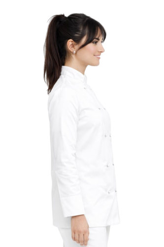 Biała bluza kucharska damska z długim rękawem