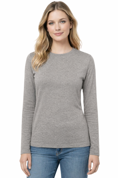 T-shirt damski z długim rekawem kolor szary.png