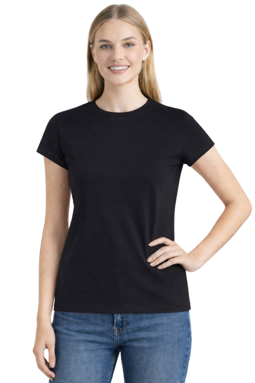 T-shirt damski krótki rękaw kolor czarny.png