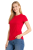 T-shirt damski krótki rękaw kolor czerwony widok z boku.png