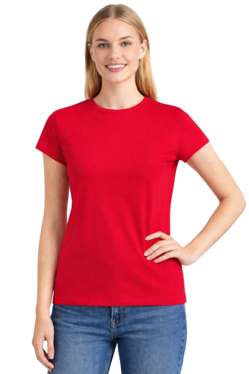 T-shirt damski krótki rękaw kolor czerwony.png