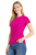 T-shirt damski krótki rękaw kolor fuksja widok z boku.png