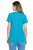 T-shirt damski krótki rękaw 100% bawełna kolor turkusowy widok z tyłu.png