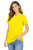 T-shirt damski krótki rękaw 100% bawełna kolor żółty widok z boku.png