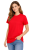 T-shirt damski krótki rękaw 100% bawełna kolor czerwony widok z boku.png