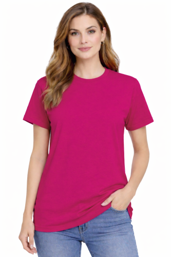 T-shirt damski krótki rękaw 100% bawełna kolor różowy.png