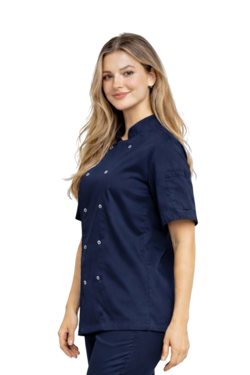 Elastyczna bluza kucharska unisex kolor granatowy.png