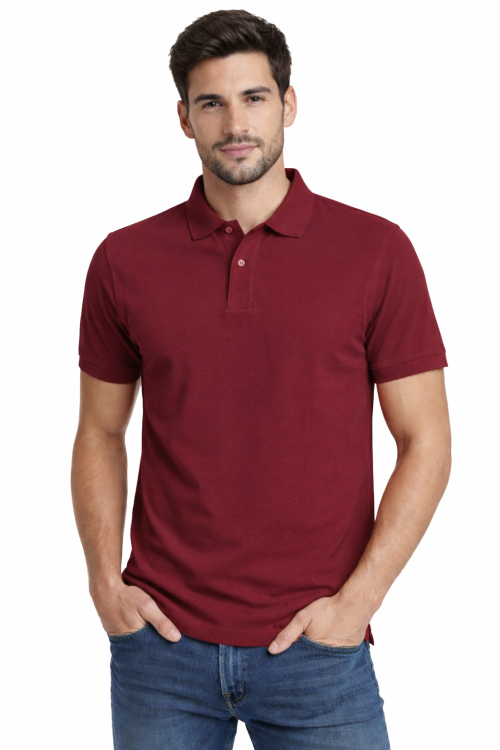 Koszulka polo męska krótki rękaw bordowa.png