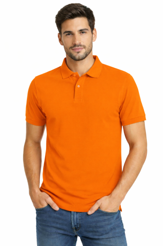 Koszulka polo męska krótki rękaw pomarańczowa.png