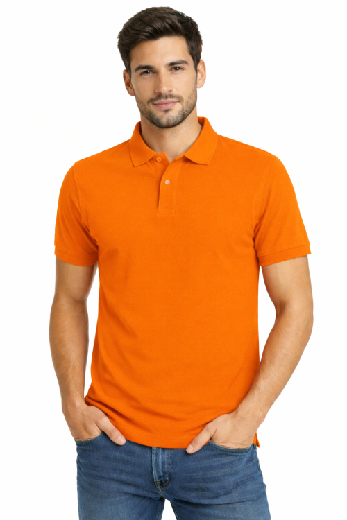 Koszulka polo męska krótki rękaw pomarańczowa.png