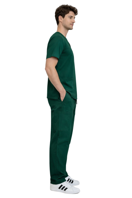 Komplet męski medyczny zielona butelka BASIC PREMIUM widok z boku.png