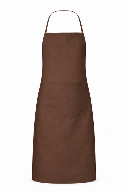 Fartuszek kuchenny gastronomiczny z kieszenienią brązowy mockup.png
