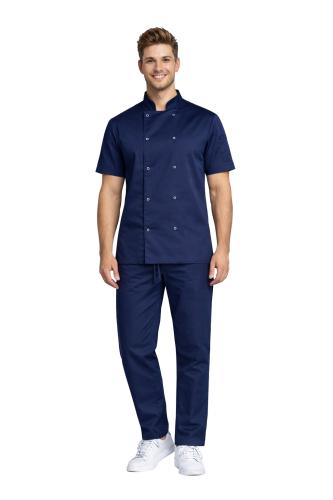 Uniform dla kucharza – elastyczny zestaw gastronomiczny krótki rękaw