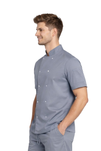 Krótki rękaw bluza kucharska szara na napy