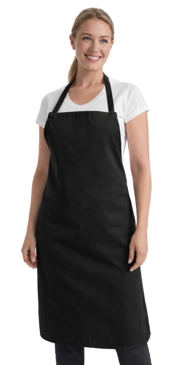 Fartuszek kuchenny na ramiaczkach wiązany z tyłu czarny.png