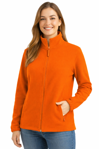 Bluza polarowa damska polar zapinany na zamek pomarańczowy.png