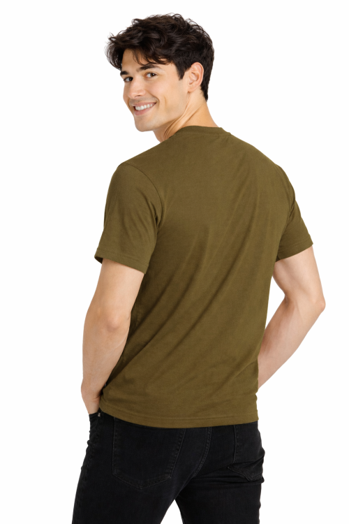 T-shirt męski z krótkim rękawem gramatura 190g oliwkowy widok z tyłu.png