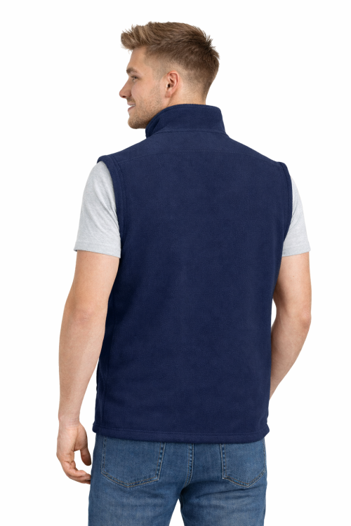 Kamizelka bezrękawnik polar zapinany na zamek granatowy widok z tyłu.png