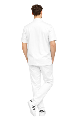 Zestaw gastronomiczny biały dla kucharza zapinany na napy