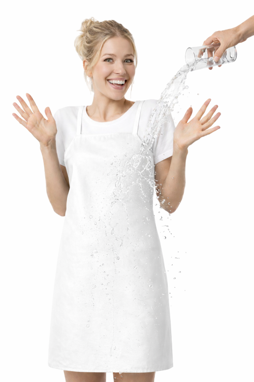 Fartuszek nieprzemakalny wodoodpormy ochrona przed wodą kolor biały dla kobiet i mężczyzn.png