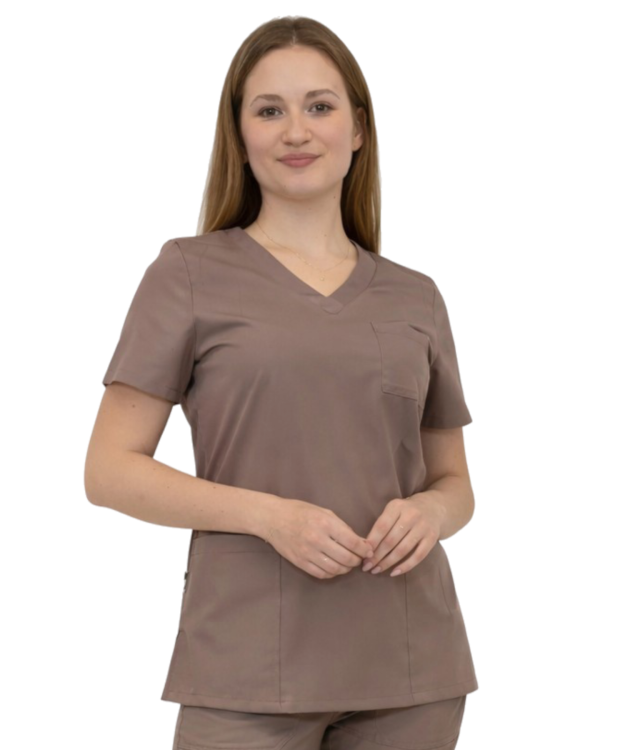 Bluza medyczna damska Casual Premium kolor cappucino
