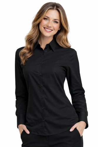 Koszula damska długi rękaw czarna.png