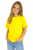 T-shirt dziecięcy dla chłopca i dziewczynki kolor żółty widok dziewczynki w t-shirt.png