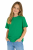 T-shirt dziecięcy dla chłopca i dziewczynki kolor zielony widok dziewczynki w t-shirt.png