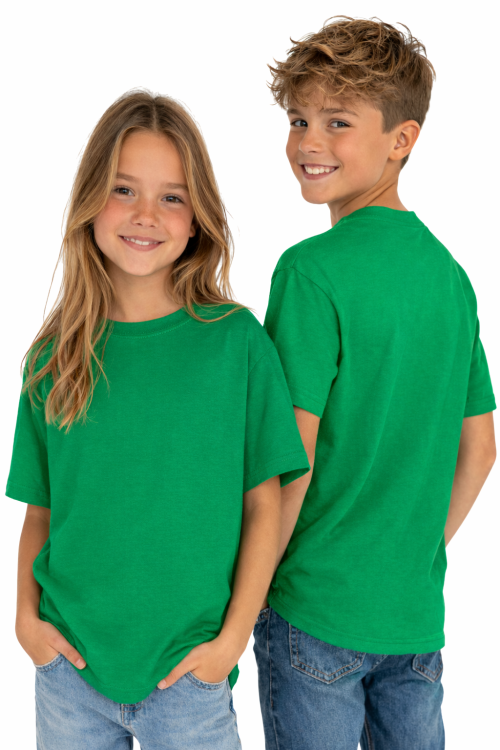 T-shirt dziecięcy dla chłopca i dziewczynki kolor zielony.png