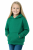 Bluza sportowa z kapturem i długim rękawem dziecięca dla chłopca i dziewczynki zielona widok dziewczynki.png