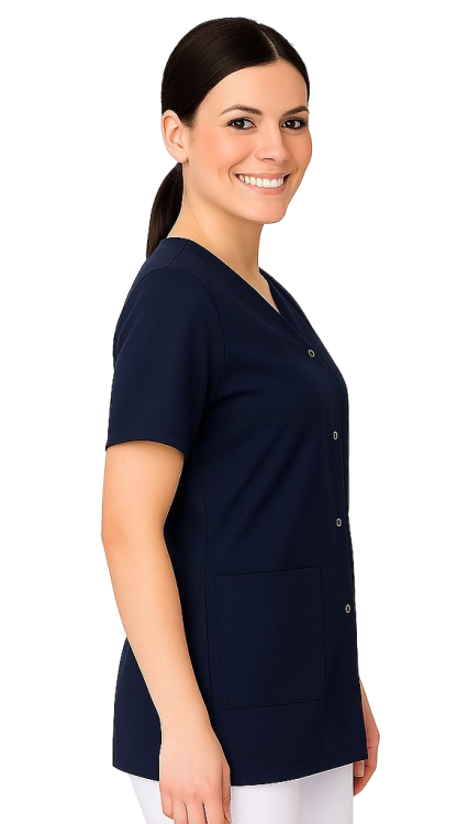 Damski żakiet kosmetyczny w kolorze granatowym