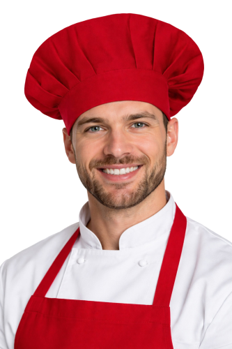 Czapka kucharska szefa kuchni unisex czerwona.png