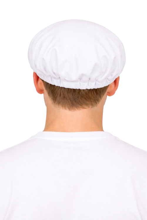 Czapka kucharska z twardym daszkiem spinner biała widok z tyłu.png
