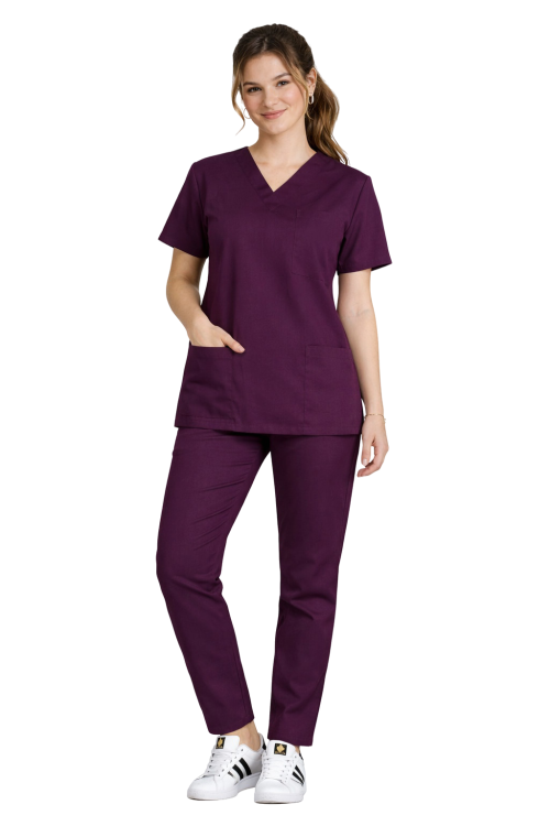 Komplet medyczny CLINIC w kolorze śliwkowym