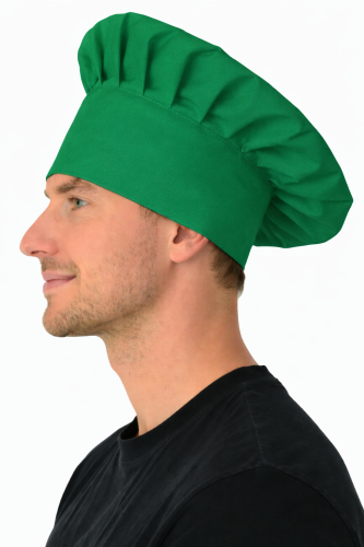 Czapka kucharza szefa kuchni zielona widok z boku.png