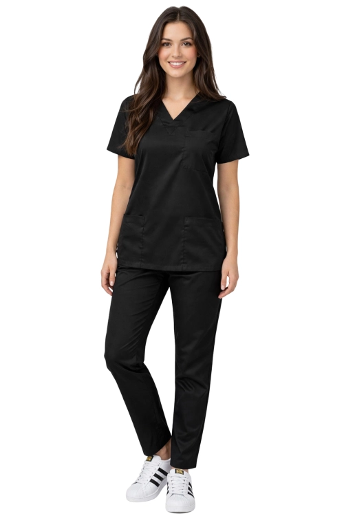 Damski fartuch medyczny COMFORT FLEX w kolorze czarnym
