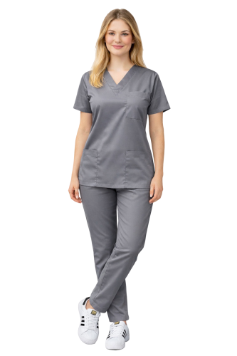 Damski elastyczny komplet medyczny w kolorze szarym