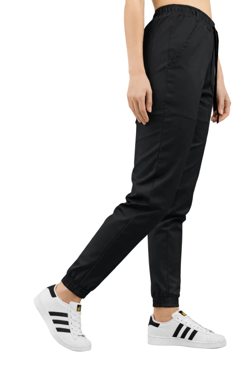 Elastyczne spodnie joggery medyczne FLEX czarne