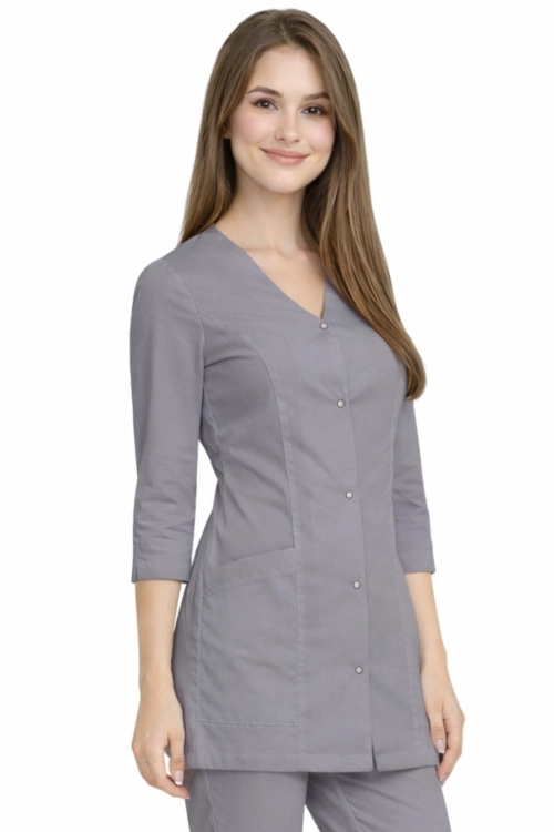 Medyczny żakiet CASUAL PREMIUM  szary z rękawem 3/4