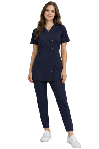 Komplet medyczny damski Basic Premium w kolorze ciemnym granacie