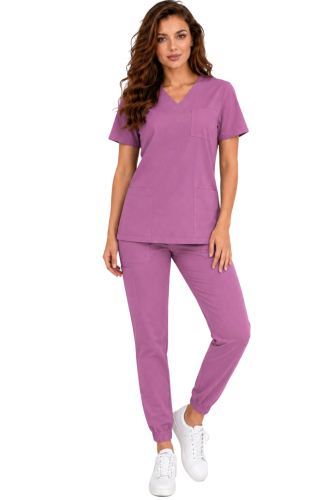 Komplet medyczny damski  winogron– scrubs CASUAL PREMIUM-przód.png