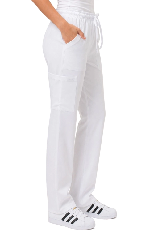 Białe spodnie originals ultra widok z boku