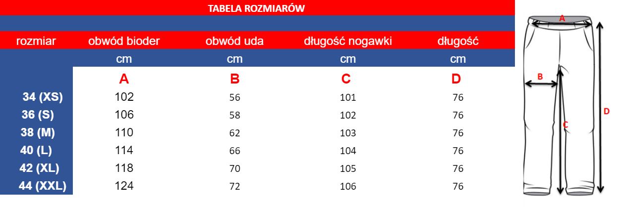 tabela joggery stretch