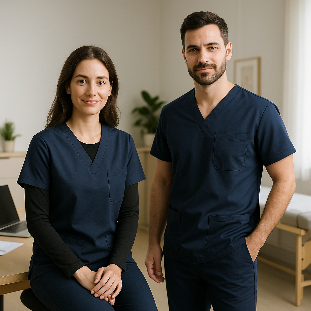 Premium hibrīda scrub tērpi darbam pie galda un ar pacientu – ideāls risinājums mediķiem