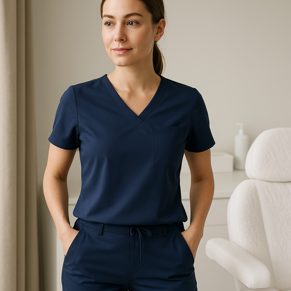 Premium scrub apģērbs procedūru kabinetam – detaļas, kas atvieglo dienu